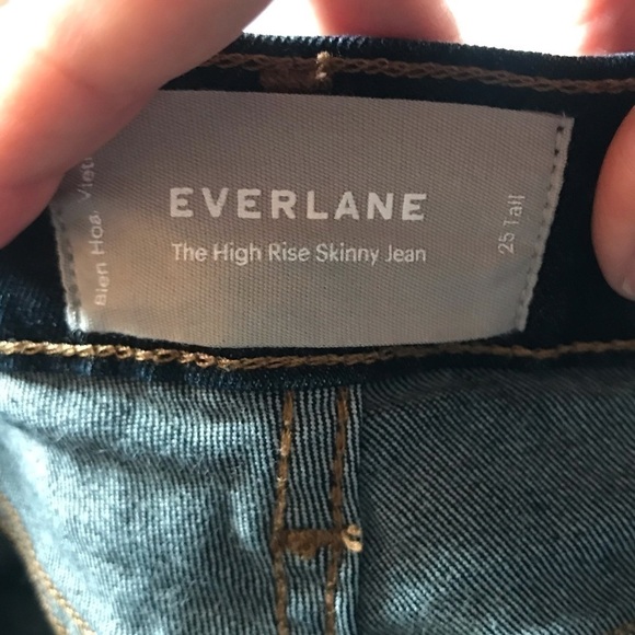 Everlane High Rise Skinny Dark Wash Jeans Size 25 Tall Excellent Condition - Picture 6 of 9